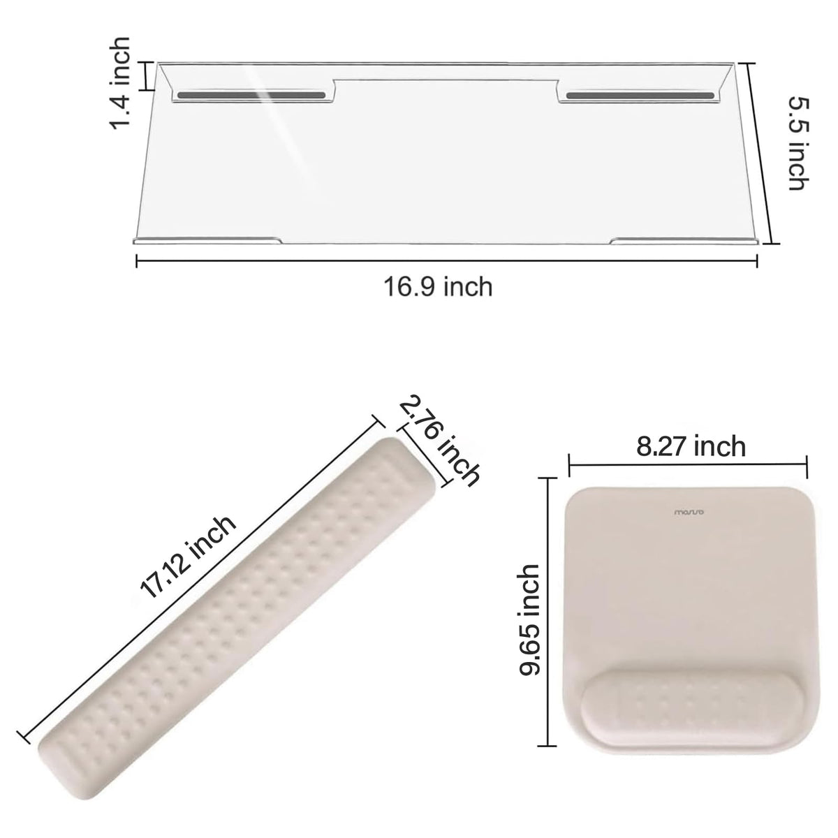 MOSISO Keyboard Stand&Wrist Rest Support for Keyboard &Mouse Pad Set