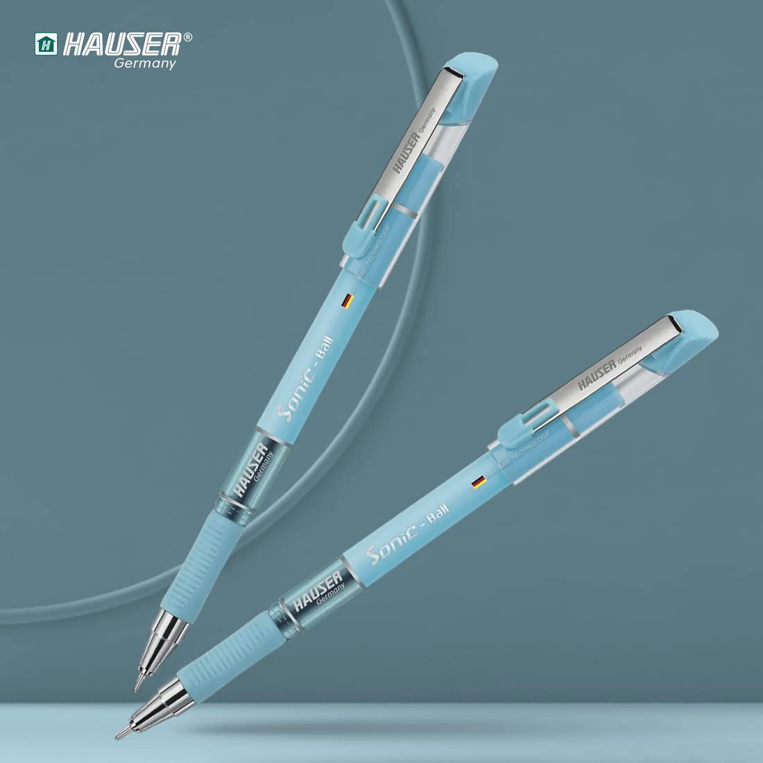 Hauser Germany Sonic Ball Pen Wallet Pack|0.7 Mm Tip Size|Attractive Foiled Body With Soft Rubber