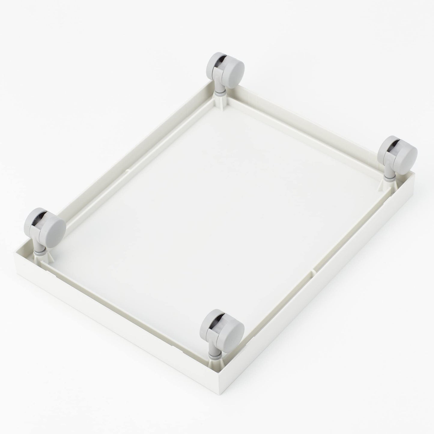 MUJI 44902868 Polypropylene File Box Standard Caster Lid White Gray, 9.8 in Width