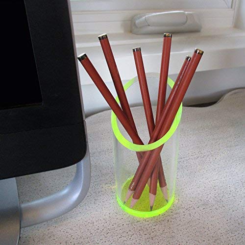 OfficeGoods Acrylic Pen Holder, 5.25” H x 2.5” W, Neon Green