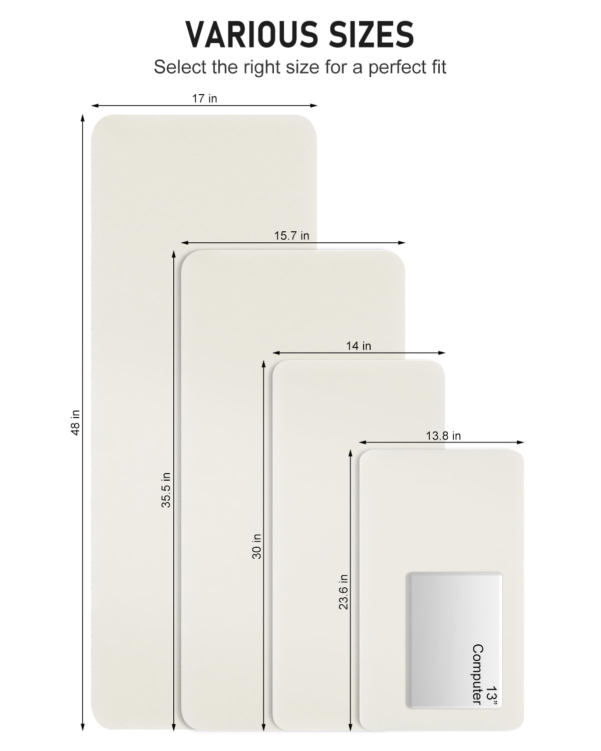 Niniubye Desk Pad, 48" x 17" PU Leather Non-Slip Desk Mat Large Mouse Pad for Desktop, Waterproof