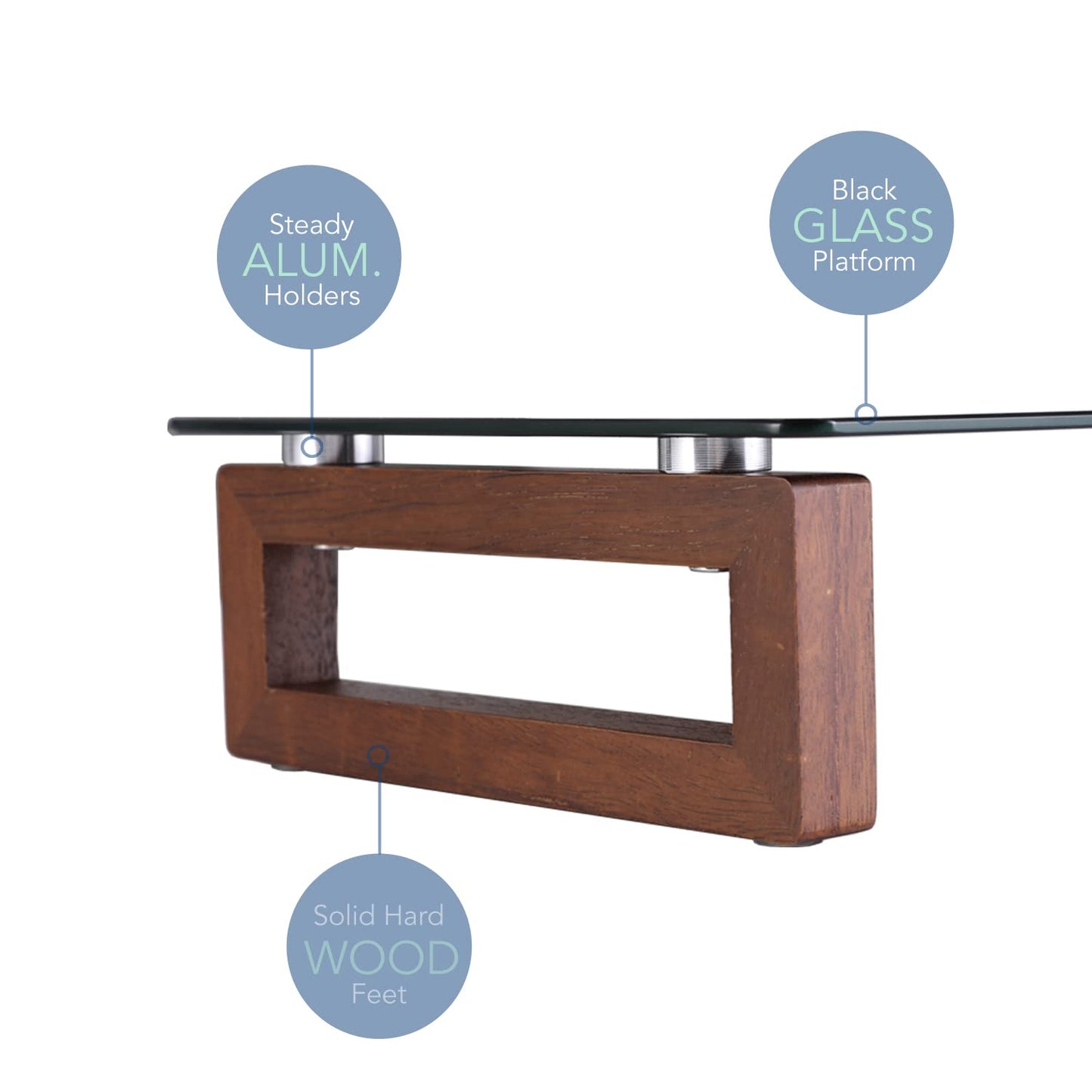 YEOUX Multi-Purpose Desktop Stand - 17.0" x 9.0" x 3.5" (Black & Walnut)