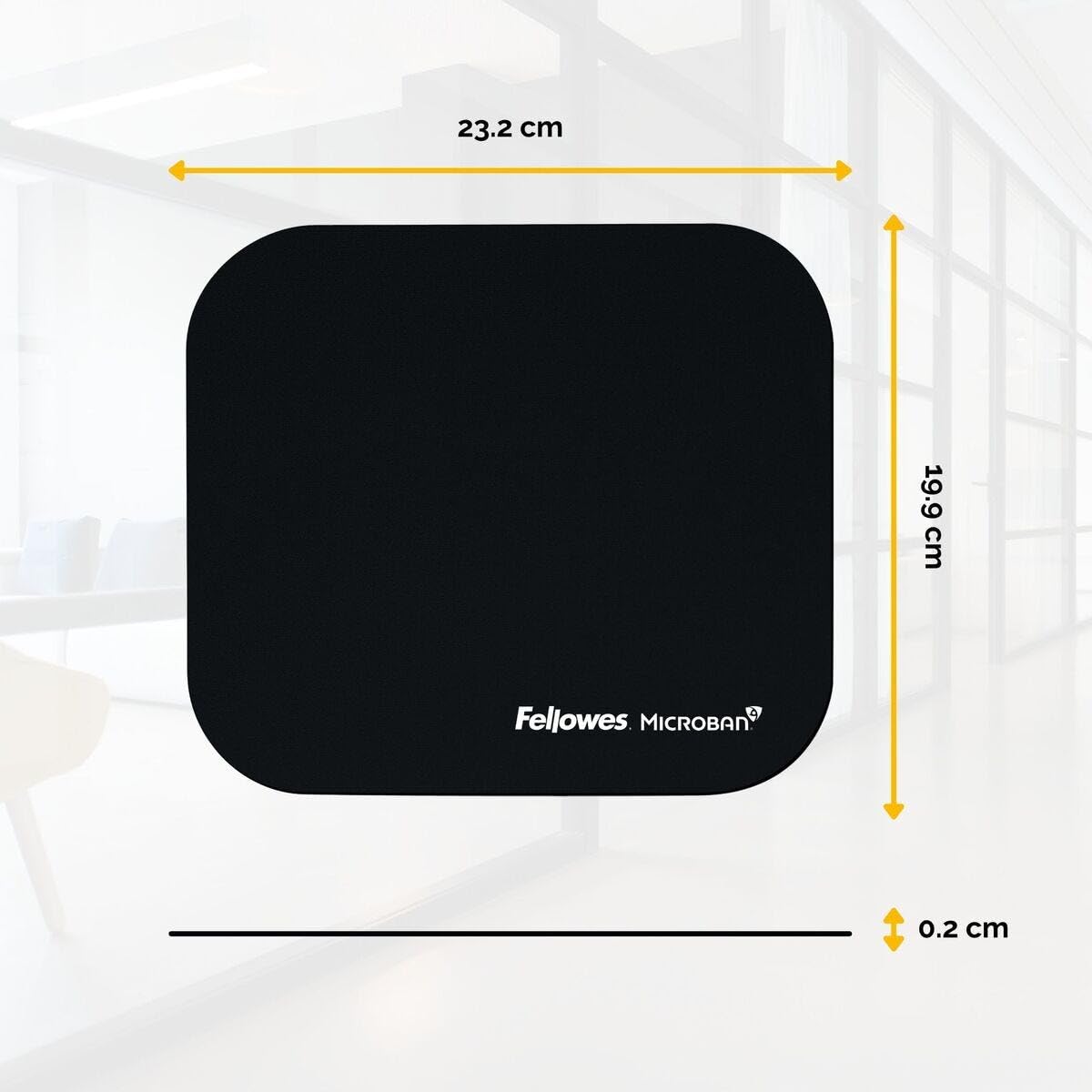 Fellowes Mouse Mat with Non-Slip Rubber Base - Mouse Pad with Antibacterial Protection - Suitable