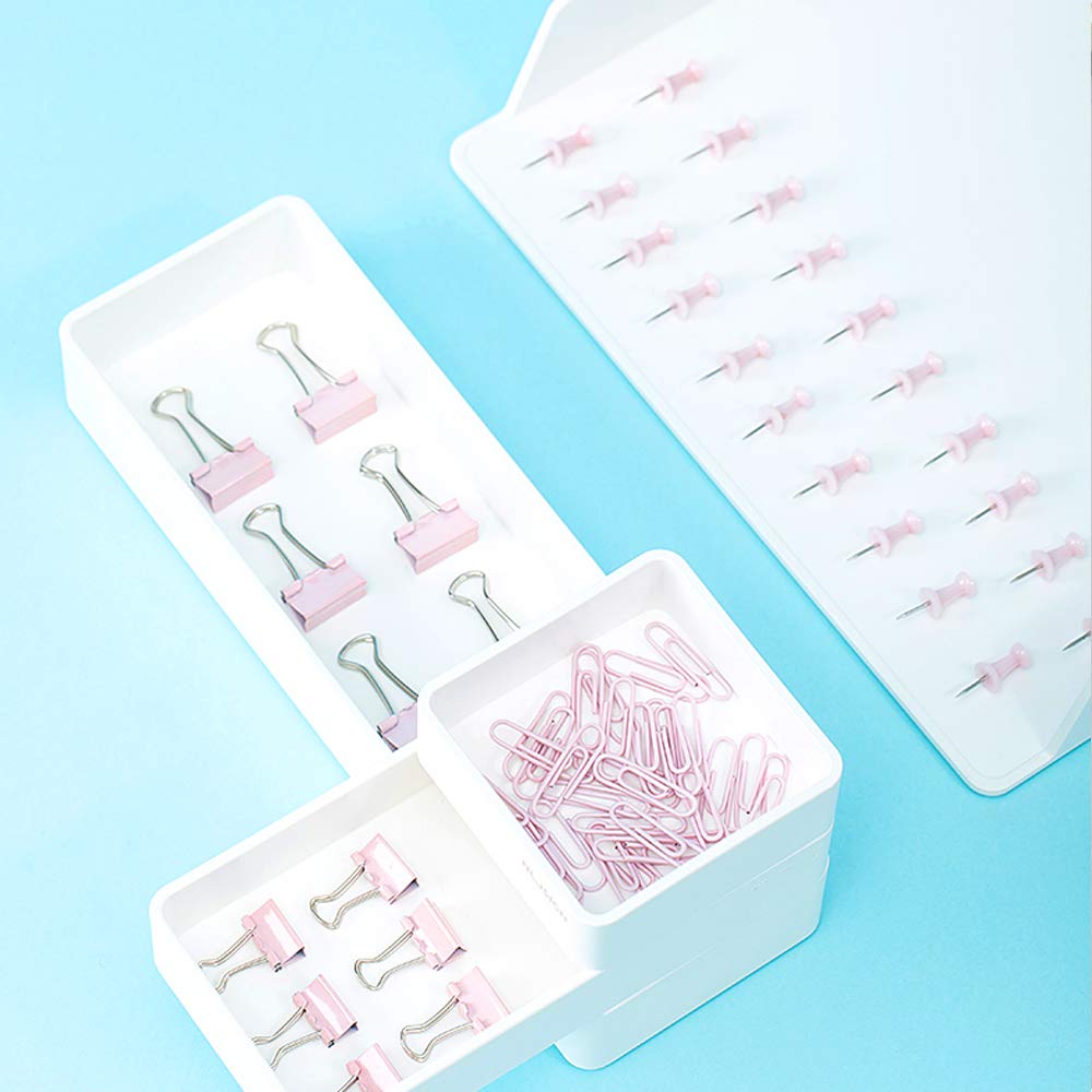 Creechwa Paper Clips Binder Push Pin Set, Assorted Sized Binder Clips
