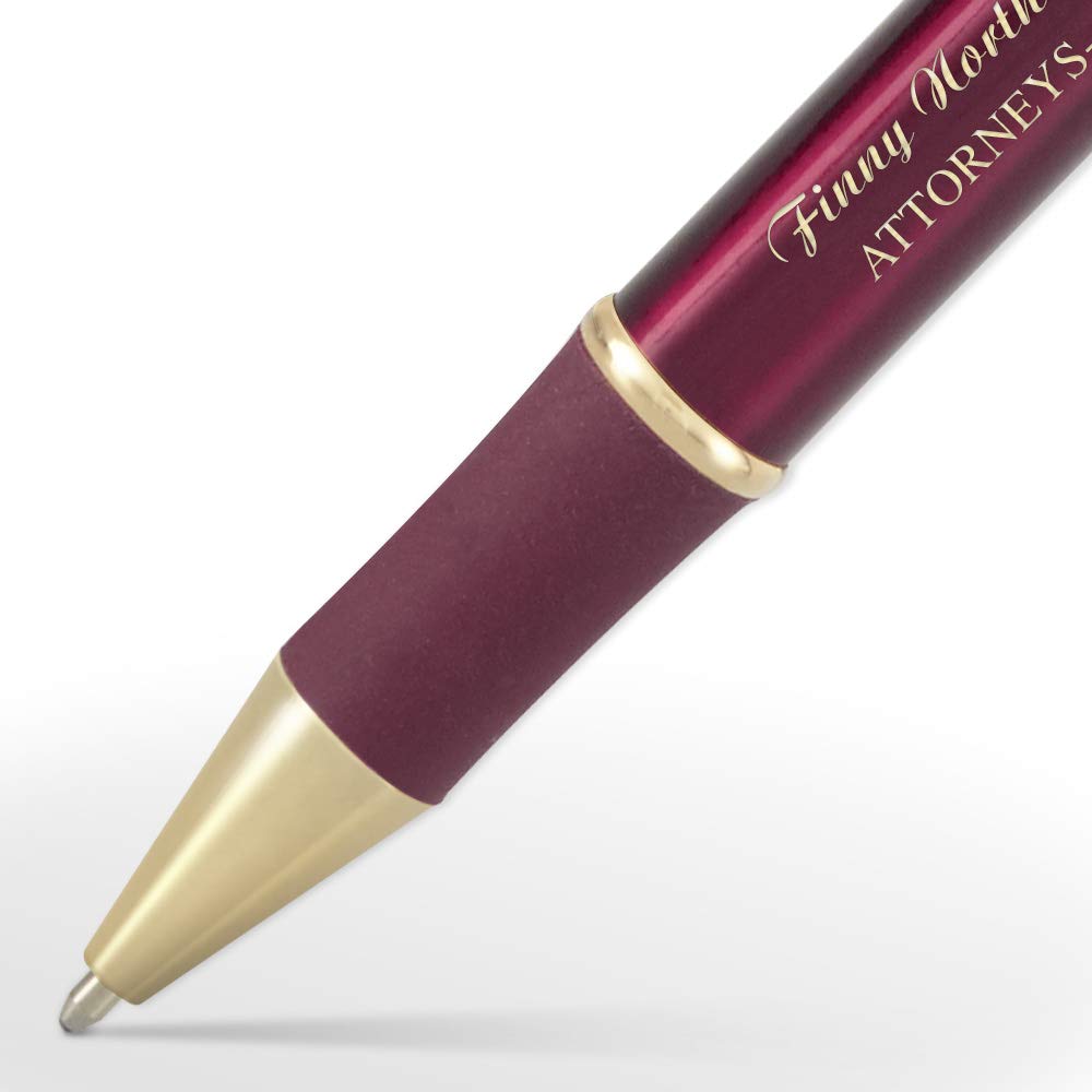Imprints Online Custom Laser Engraved Executive Metal Ballpoint Pens With Happy Holidays Design.