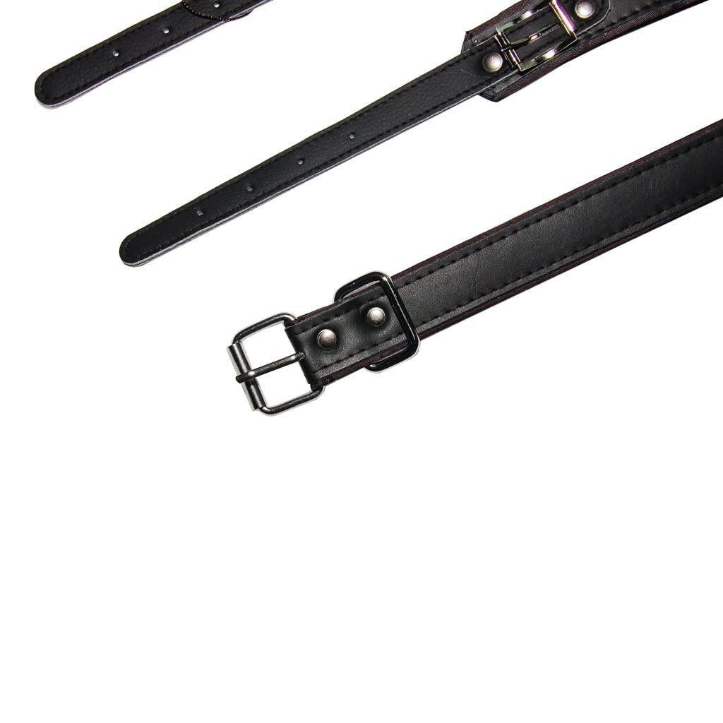 MUSIC FIRST Black Color Genuine Leather Comfortable Padded Accordion Belts 96 Bass 120 Bass