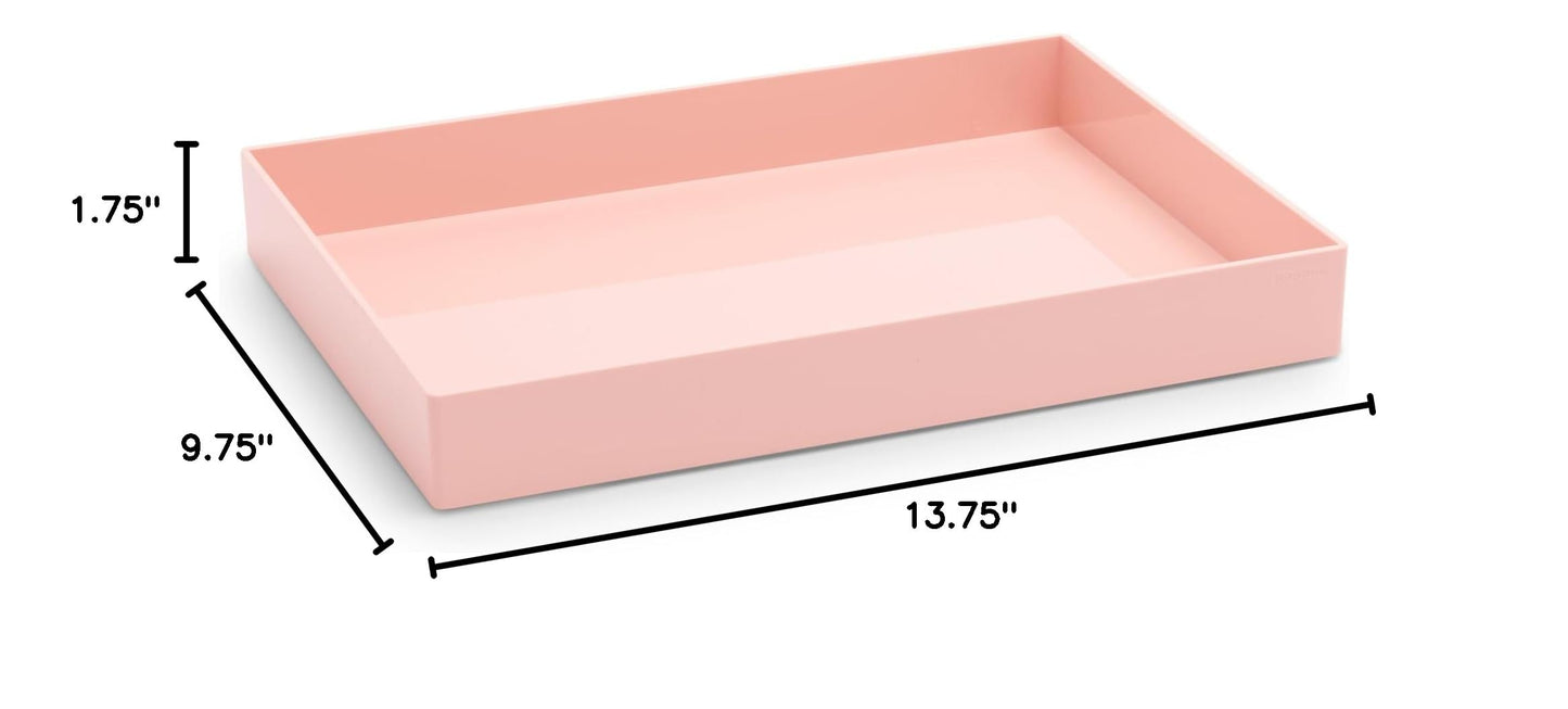 Poppin Stackable Large Accessory Tray - Modular Lacquer Desk Trays for Office Organization