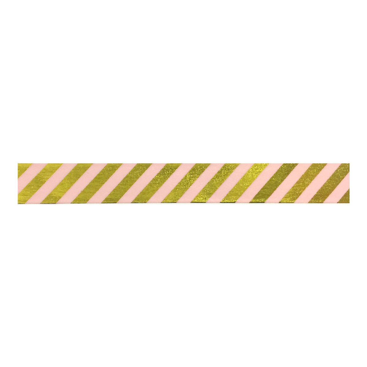 Wrapables Colorful Washi Masking Tape, Metallic Gold Diagonal Stripes on Pink