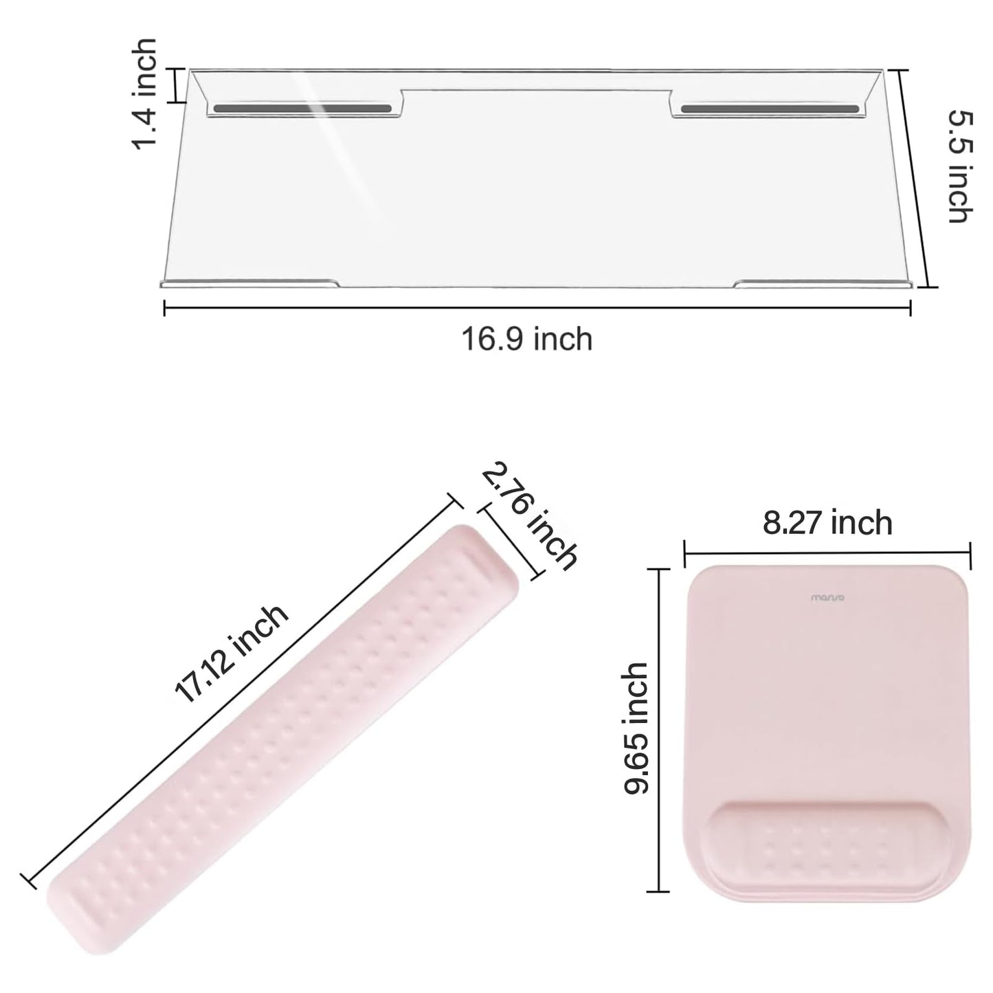 MOSISO Keyboard Stand&Wrist Rest Support for Keyboard &Mouse Pad Set