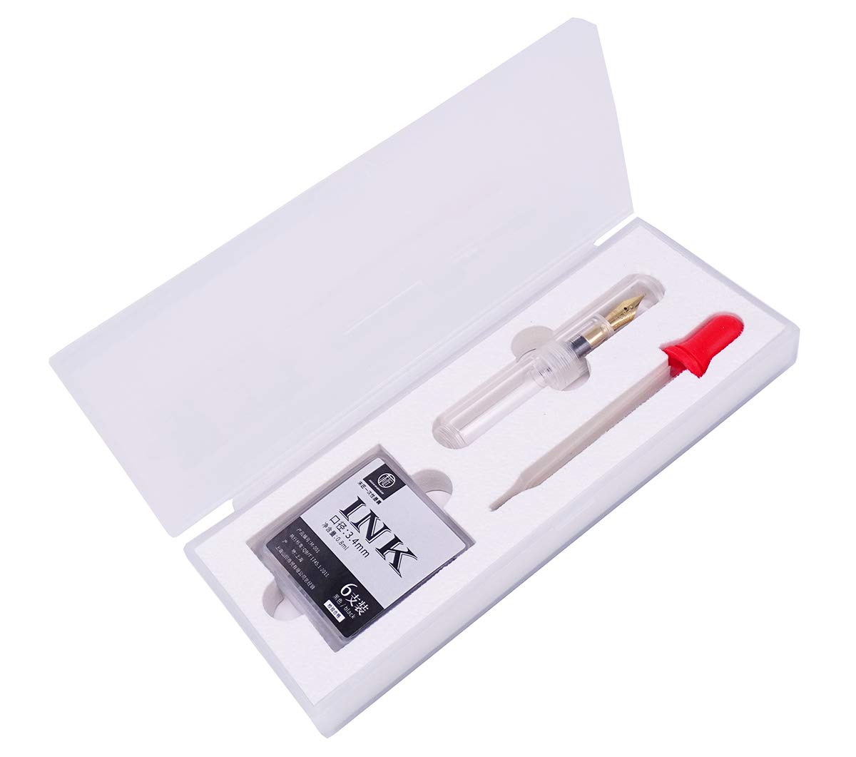erofa MAJOHN Wancai Mini Fountain Pen (Extra Fine Nib 0.38mm) Transparent White Pocket-Size Travel