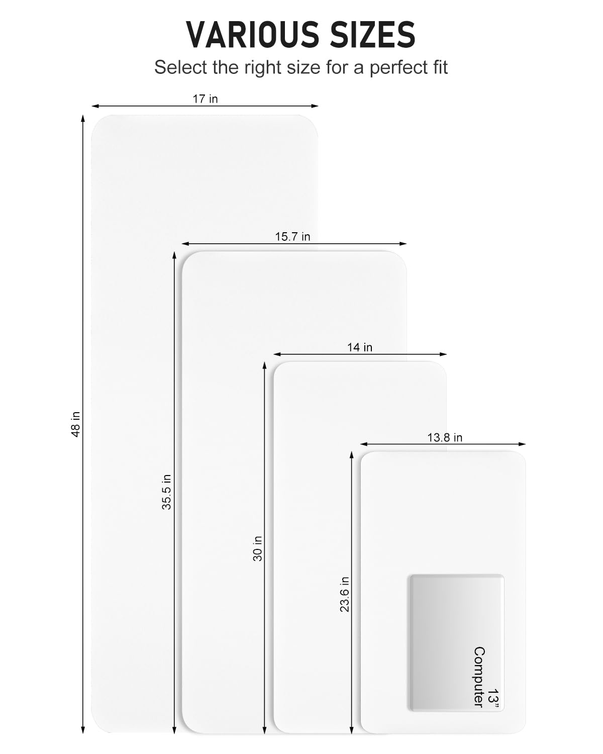 Niniubye Desk Pad, 48" x 17" PU Leather Non-Slip Desk Mat Large Mouse Pad for Desktop, Waterproof