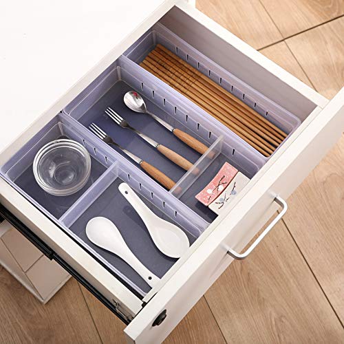 Chris.W Desk Drawer Organizer Tray with Adjustable Dividers, Multi-Drawers for Makeups, Utensil