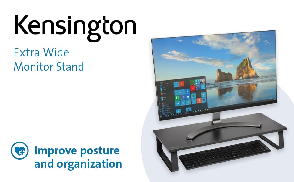 Kensington Extra Wide SmartFit Monitor Stand for Monitors up to 32" | Black