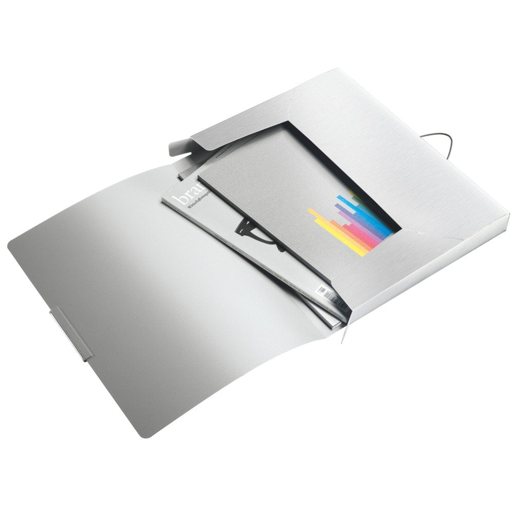 Leitz 39560004 Box File, Holds up to 250 A4 Sheets, Elastic Closure, Flexible Plastic, Arctic