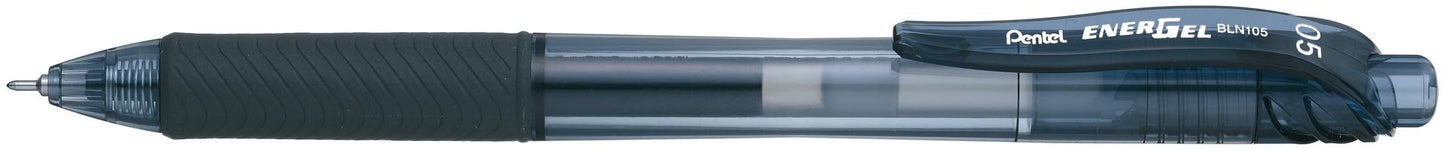 Pentel BLN105A EnerGel X Roller Ball Retractable Gel Pen, Black Ink, Fine, Dozen (BLN105-A)