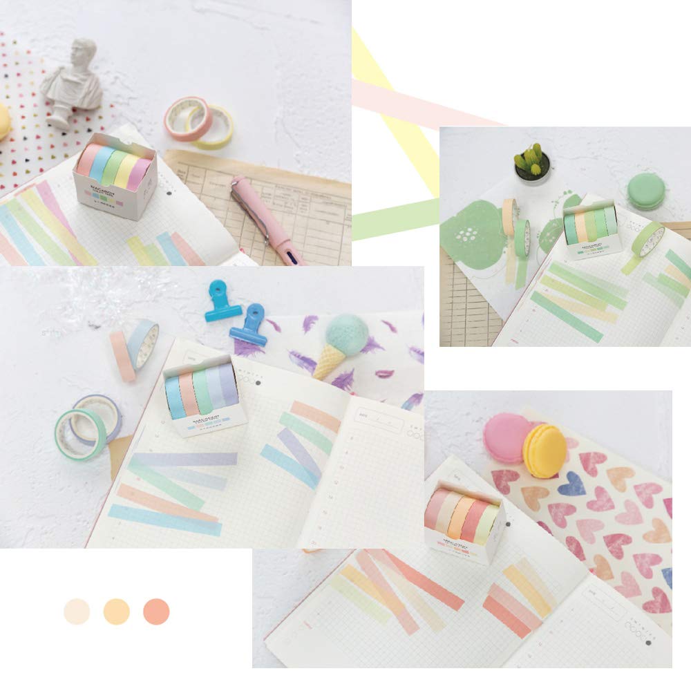YUBBAEX Natural Color Washi Tape Set 30 Rolls Decorative Tapes for DIY Crafts, Journals, Planners