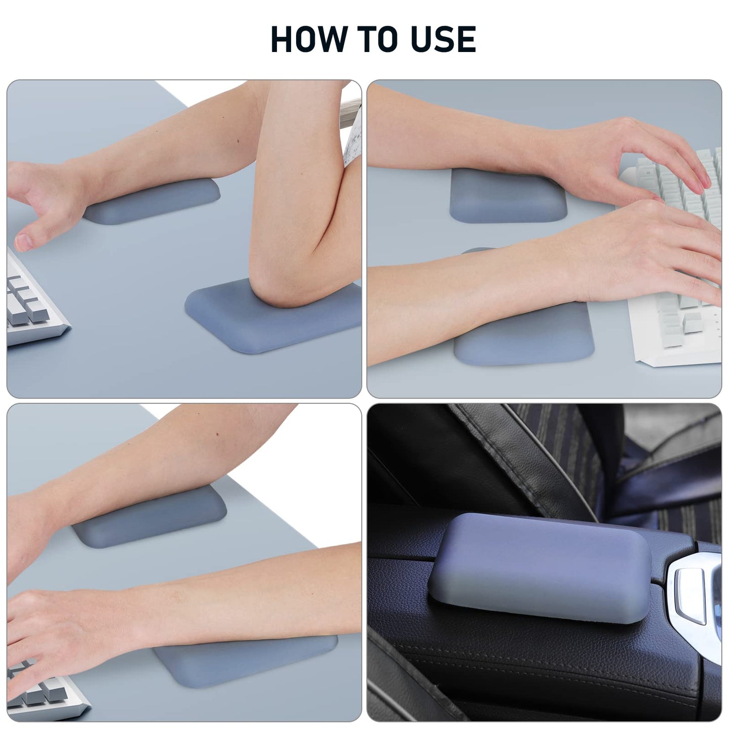 Leolee Elbow Rest Pads for Desk, Blue Ergonomic Wrist Rest Arm Rest Pads