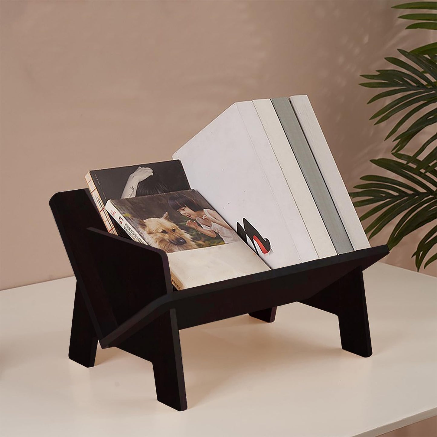 Fox Claw Wood Bookcase in Living Room/Home/Office, Desktop Book Shelf Organizer Bookshelves Storage