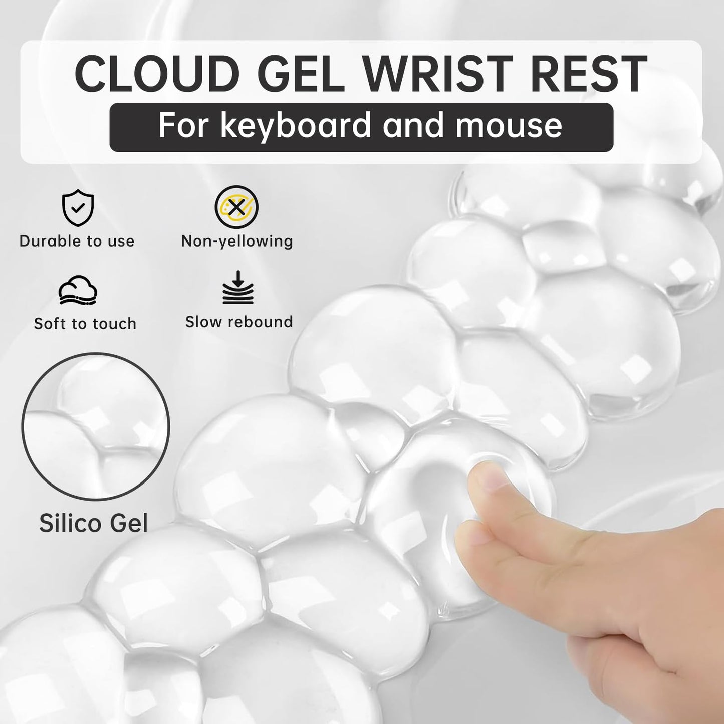Aszqvd Mouse Pad with Wrist Rest, Soft Cloud Gel Keyboard Mouse Pad Set with Hand Wrist Support
