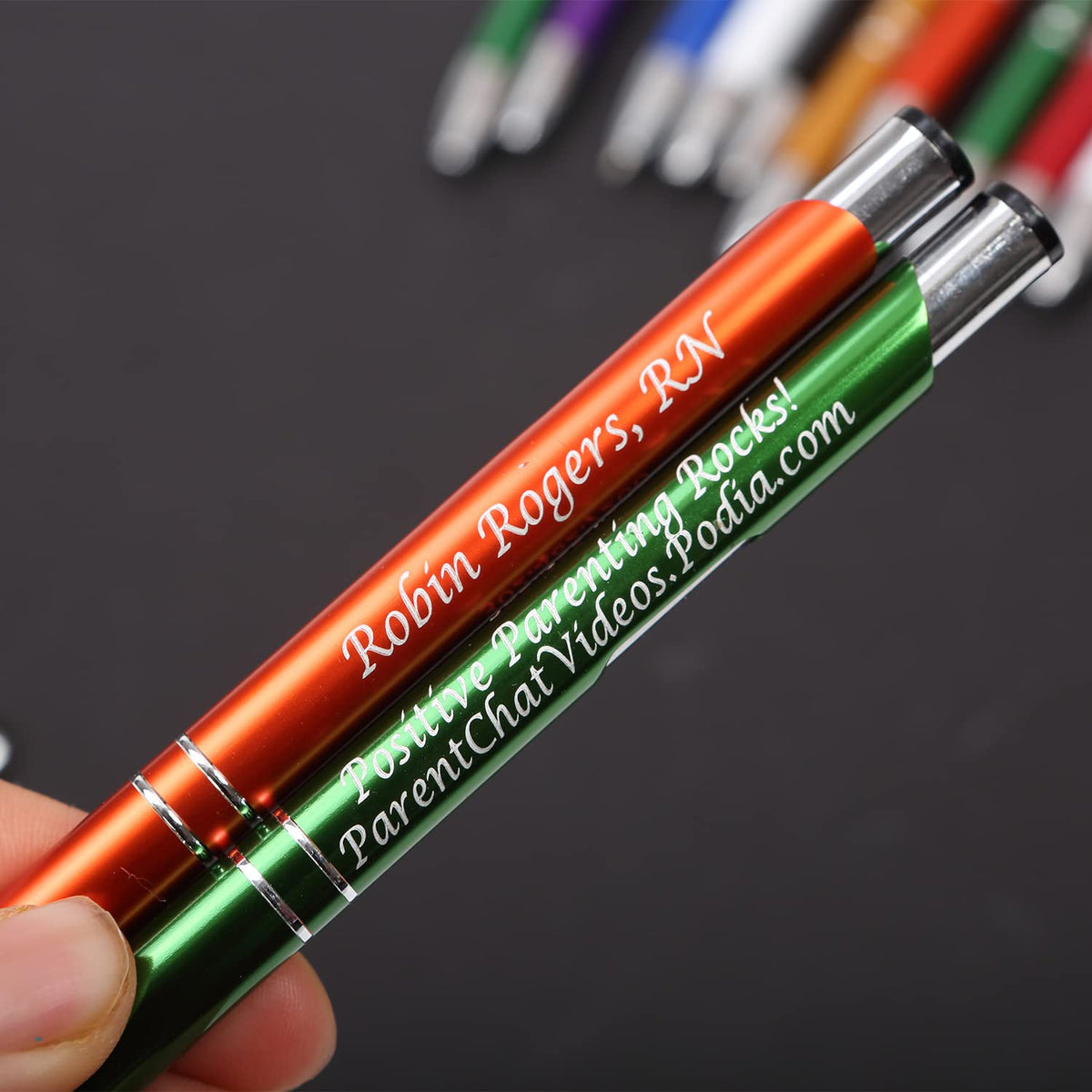 AOK 50PACK Personalized Pens Custom Black writing - Metal Name pens - Laser Engraved with Your Text