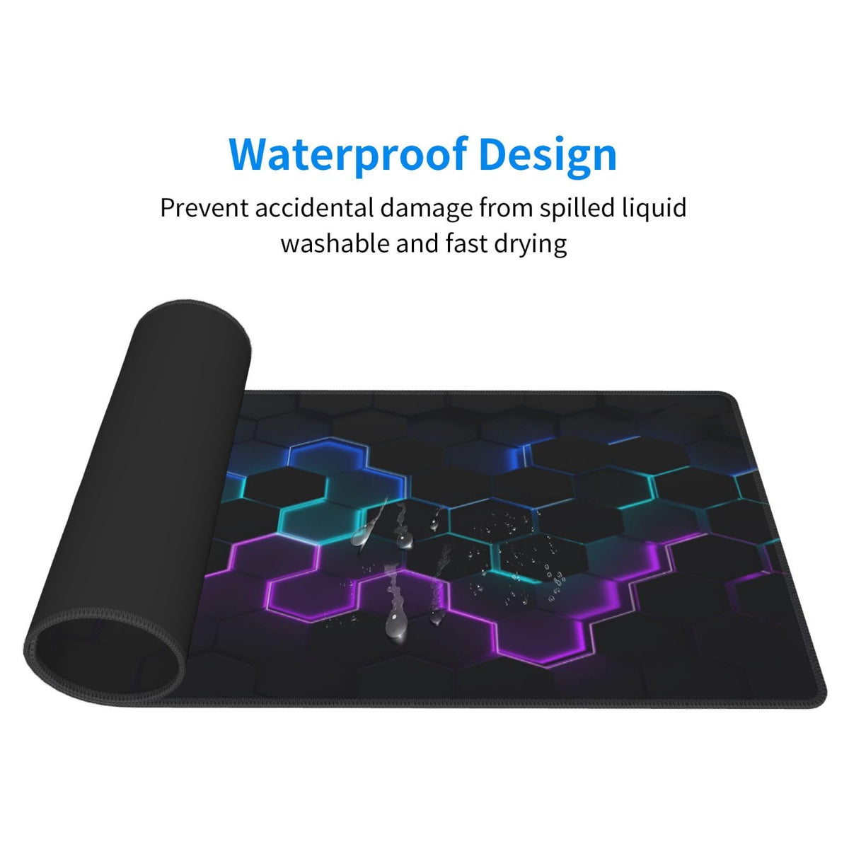 Beehive Honeycomb Funny Cool Black Large Gaming Mouse Pad, Extended Big Keyboard Mouse Mat, Long