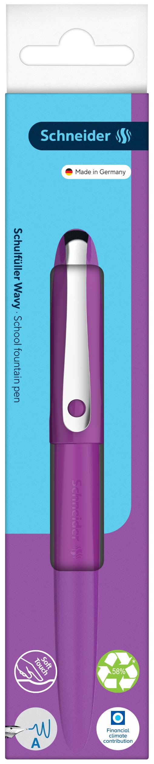 Schneider Wavy Fountain Pen for Right and Left Handed Users, Purple