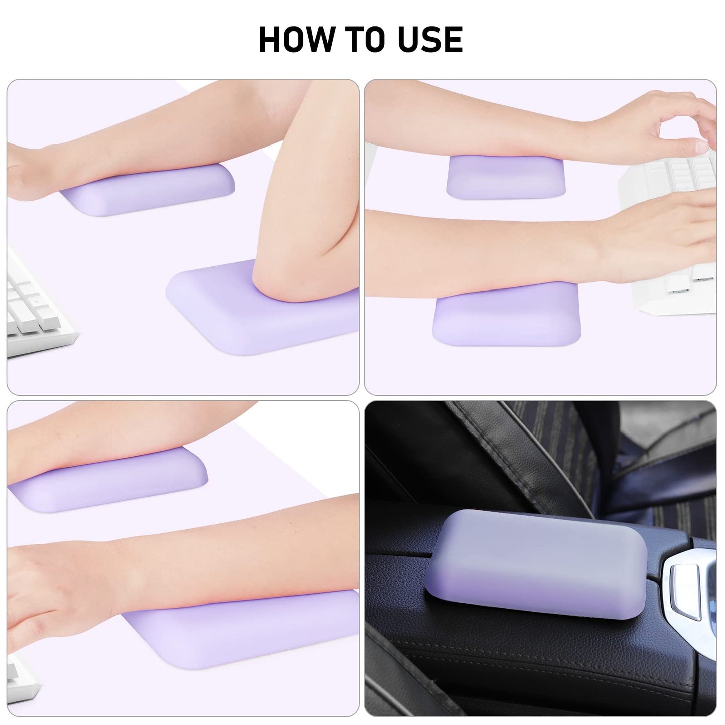Leolee Elbow Rest Pads for Desk, Purple Ergonomic Wrist Rest Arm Rest Pads
