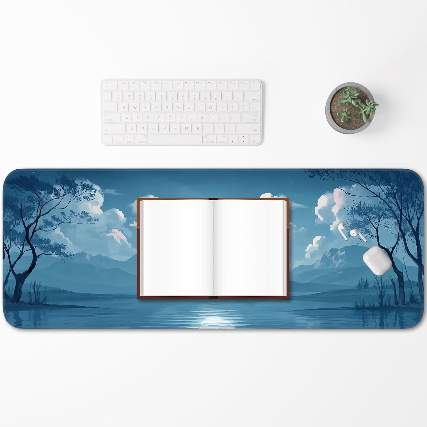 Opiuoezi Mouse Pad, Moon Pattern, Non-Slip Rubber Base Gaming Mouse Pad for Home, Office, Gaming