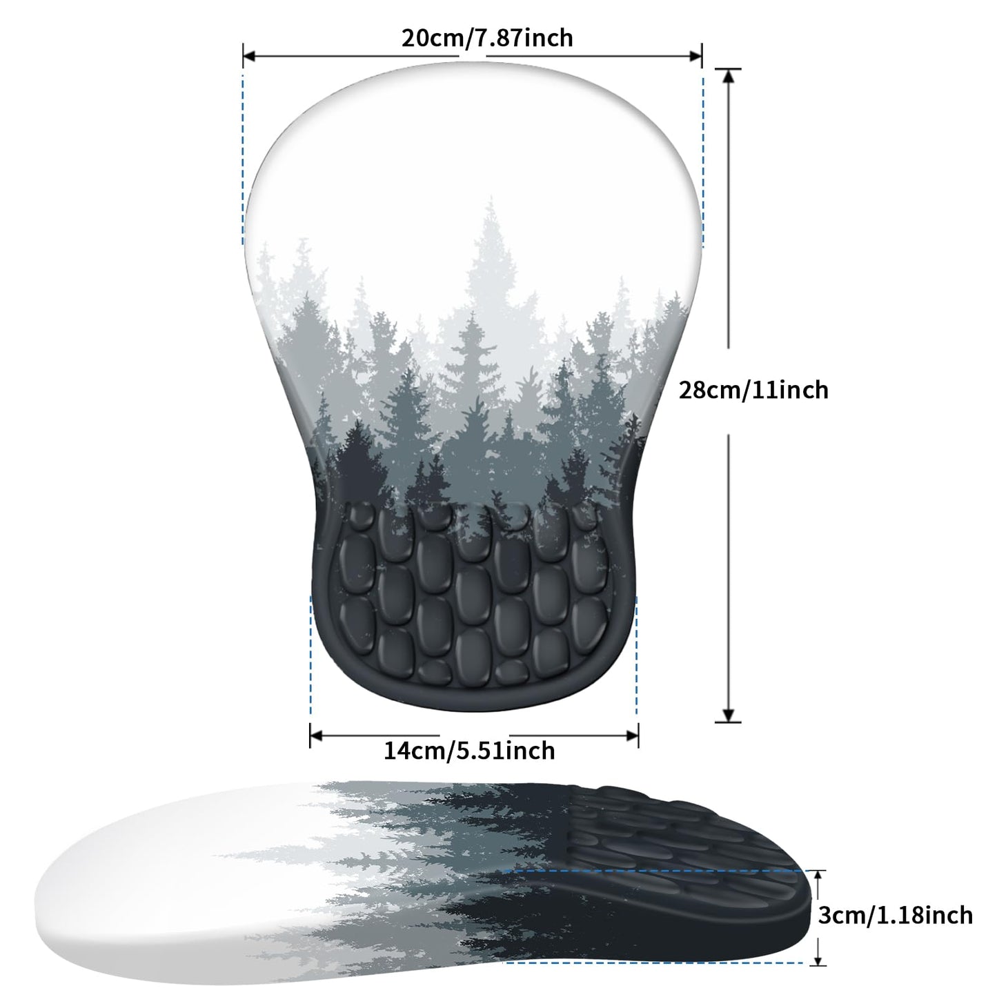 YIWEI Ergonomic Mouse Pad with Wrist Rest for Carpal Tunnel Pain Relief