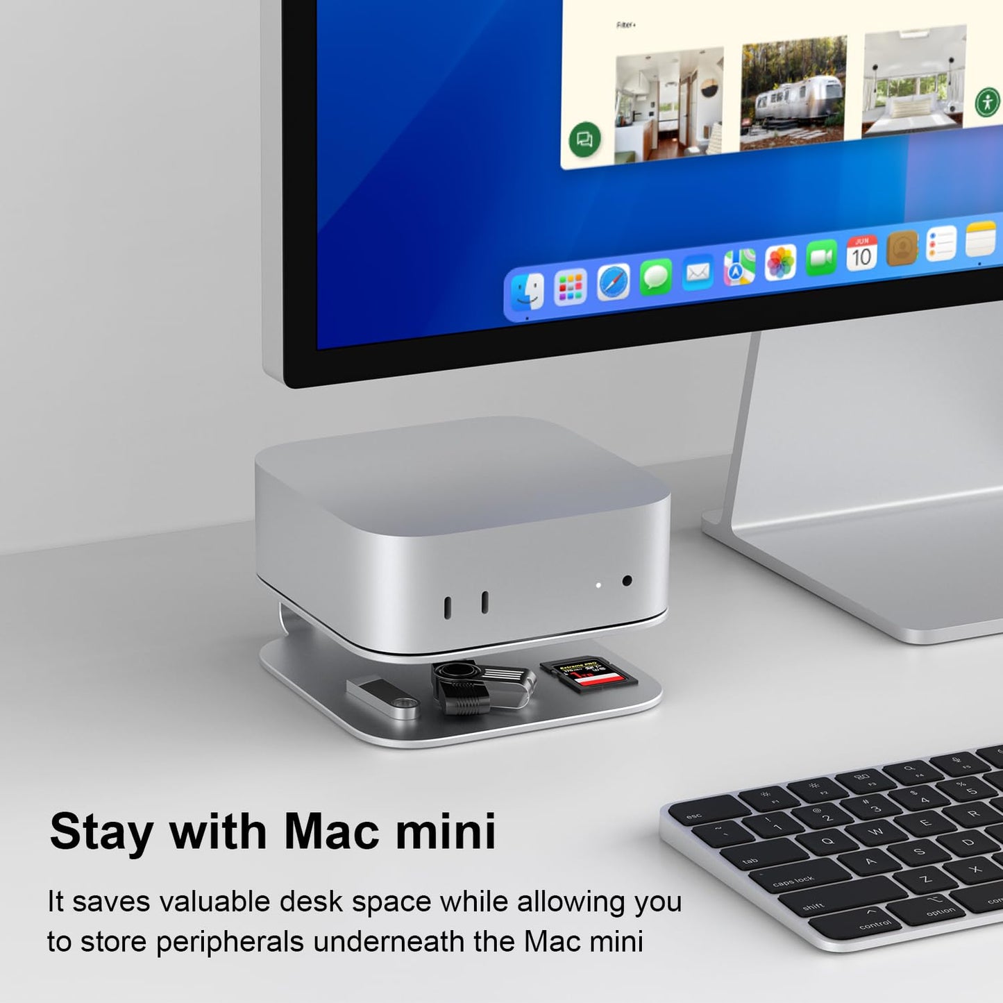 Qwiizlab Aluminum Stand for 2026 Mac mini M6/M5 Pro, Compatible with 2024 Mac mini M4/M4 Pro, Easy
