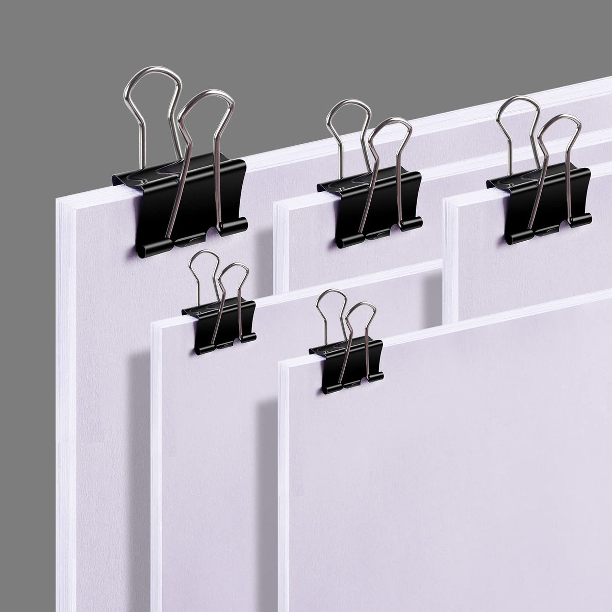 Sopito 300pcs Paper Clips, Binder Clips & Rubber Bands, Black