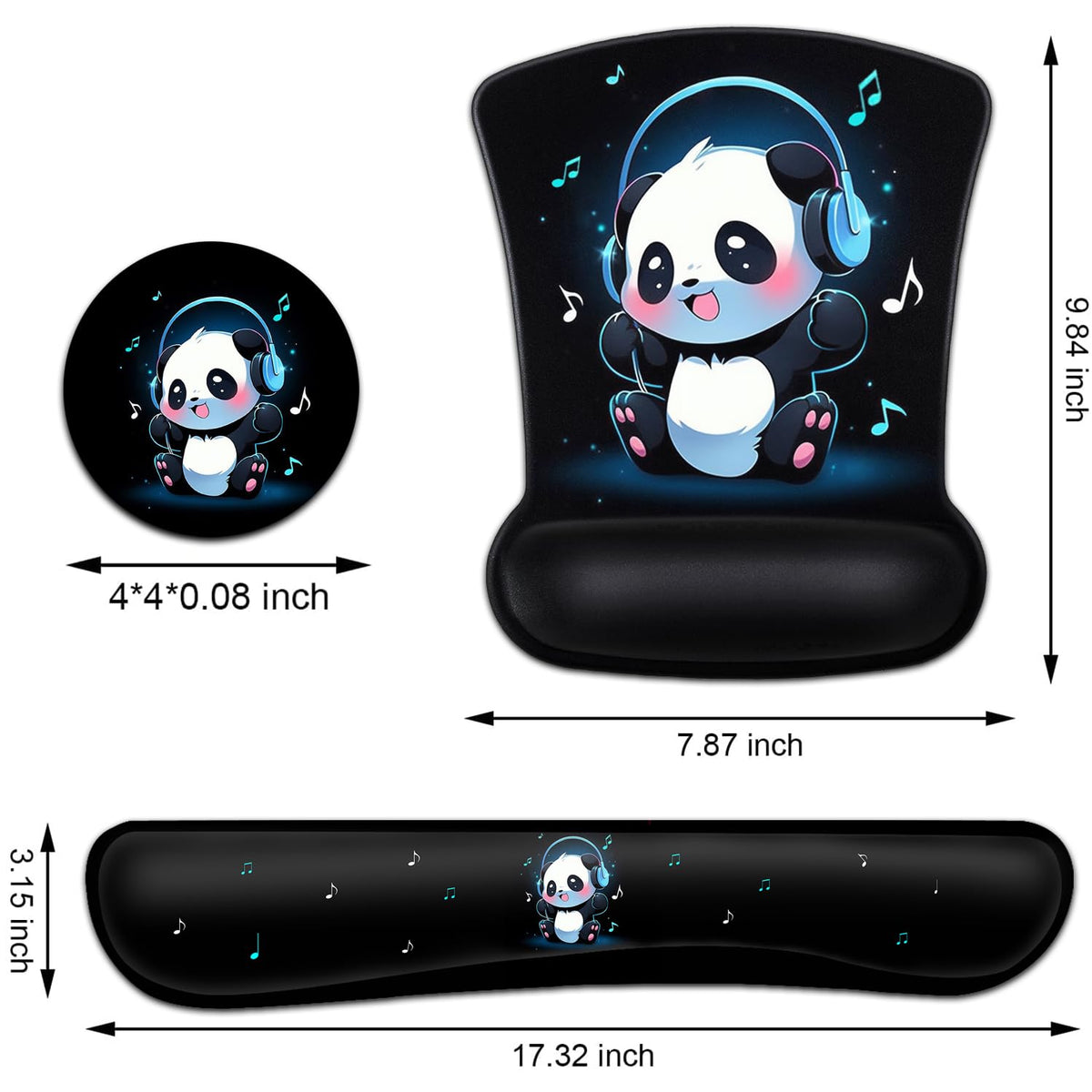 Keyboard Wrist Rest and Mouse Pad Wrist Support Set, Ergonomic Gel Mouse Pad Wrist Rest with