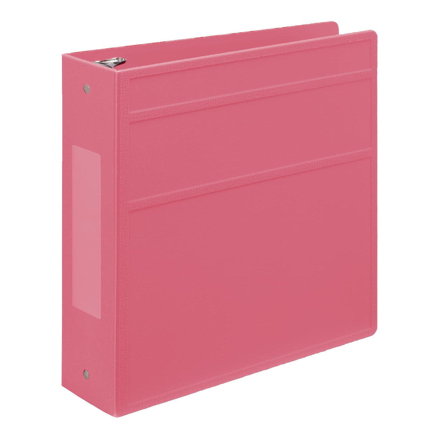 Carstens 3-Inch Heavy Duty 3-Ring Binder - Side Opening, Bubblegum Pink, Durable Plastic, Precision