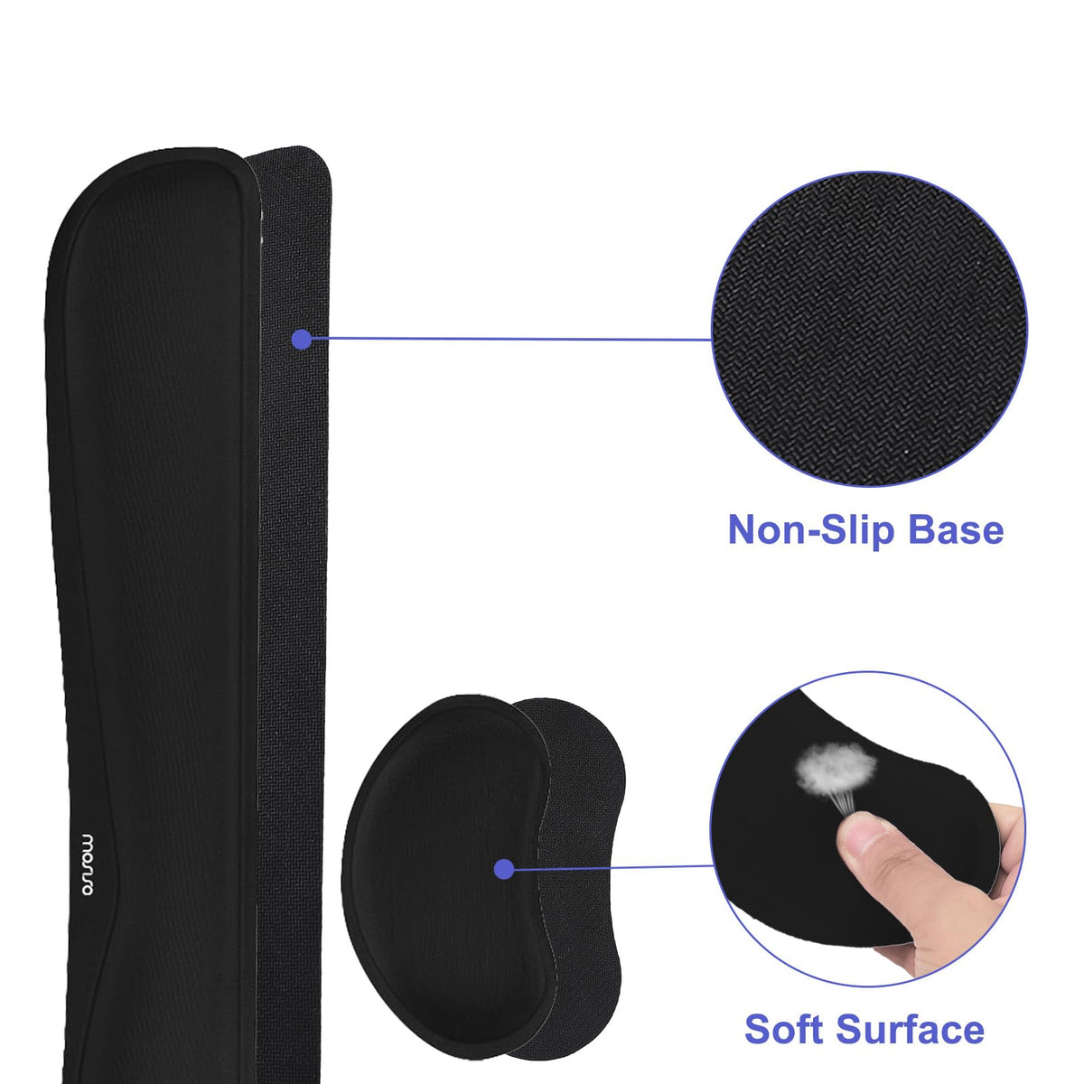 MOSISO Keyboard Mouse Pad Set, Gaming Mouse Pad&Keyboard Wrist Rest