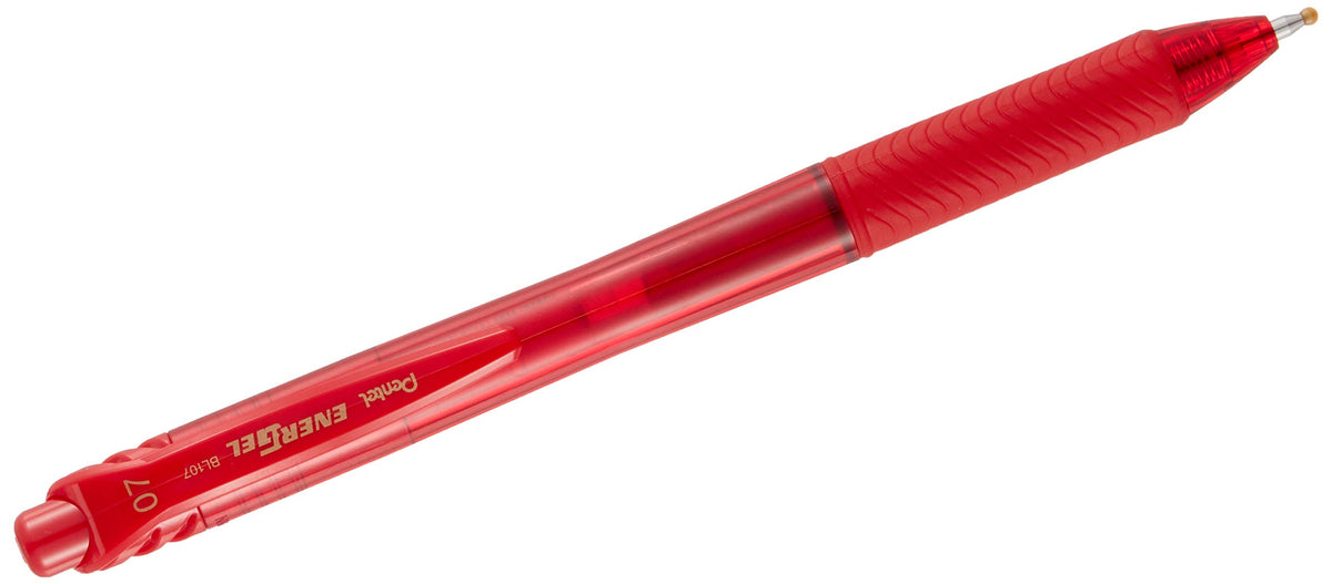 Pentel BL107B EnerGel X Roller Ball Retractable Gel Pen, Red,(BL107-B) Pack of 12