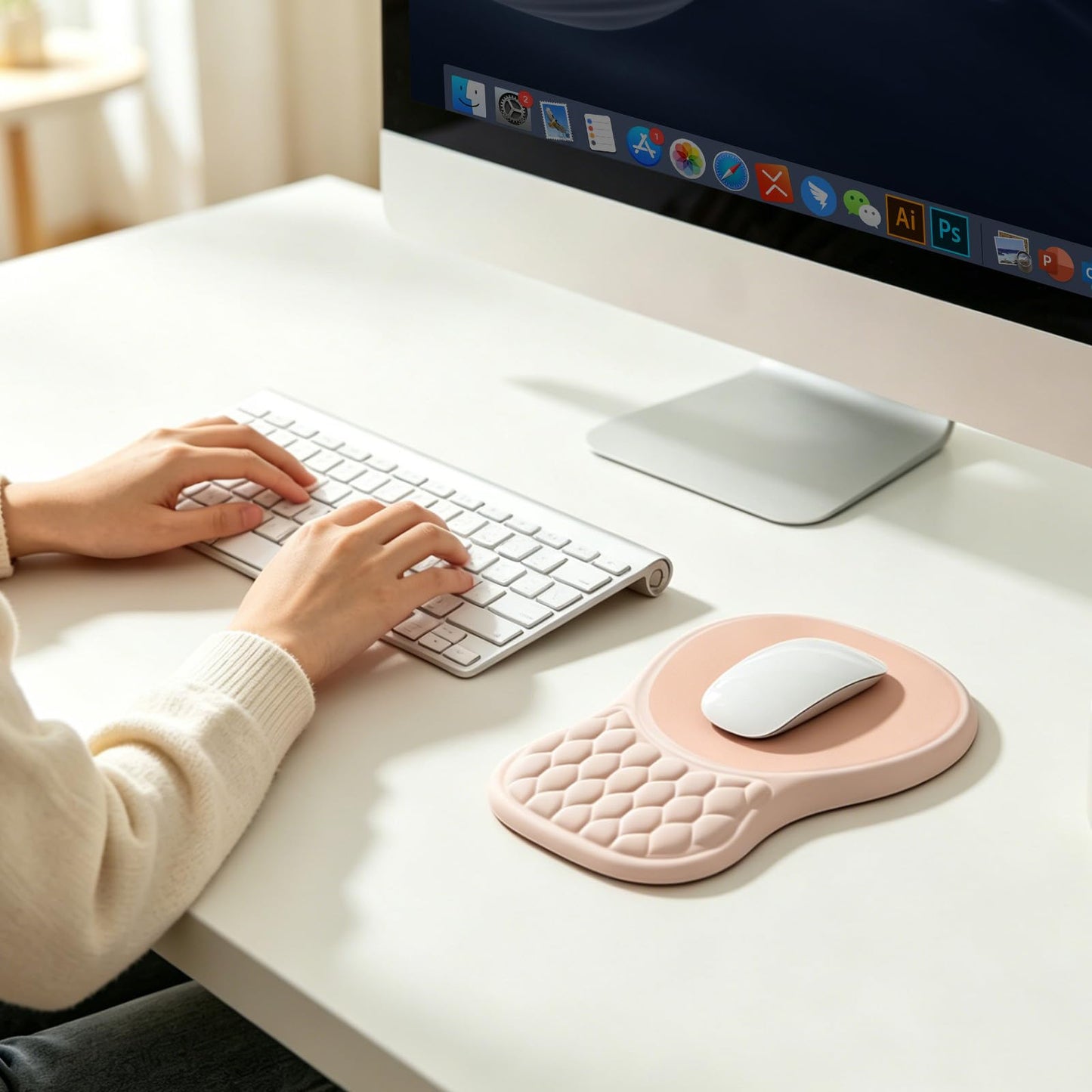 EooCoo Massage Ergonomic Mouse Pad with Dual-Slope Design Wrist Rest