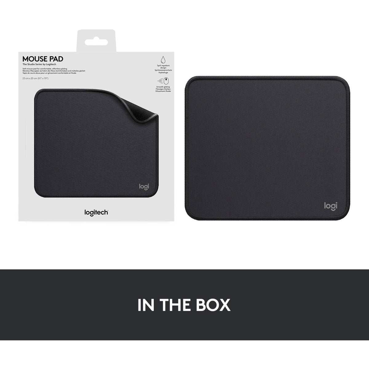 Logitech Mouse Pad - Studio Series, Computer Mouse Mat with Anti-Slip Rubber Base, Easy Gliding