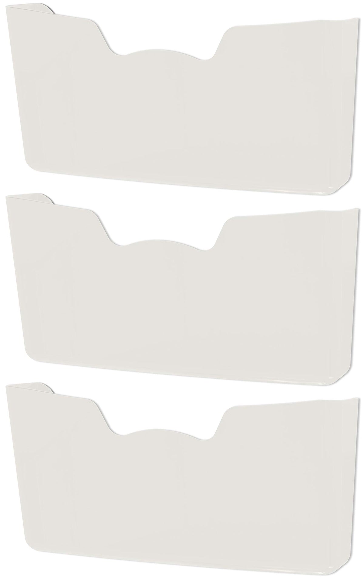 Simple Houseware White Wall Mount Single Pocket Hanging File Holder, 3-Pack