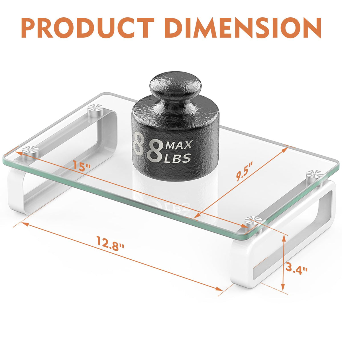 Hemudu Clear Computer Monitor Stand Riser Multi Media Desktop Stand for Flat Screen LCD LED TV