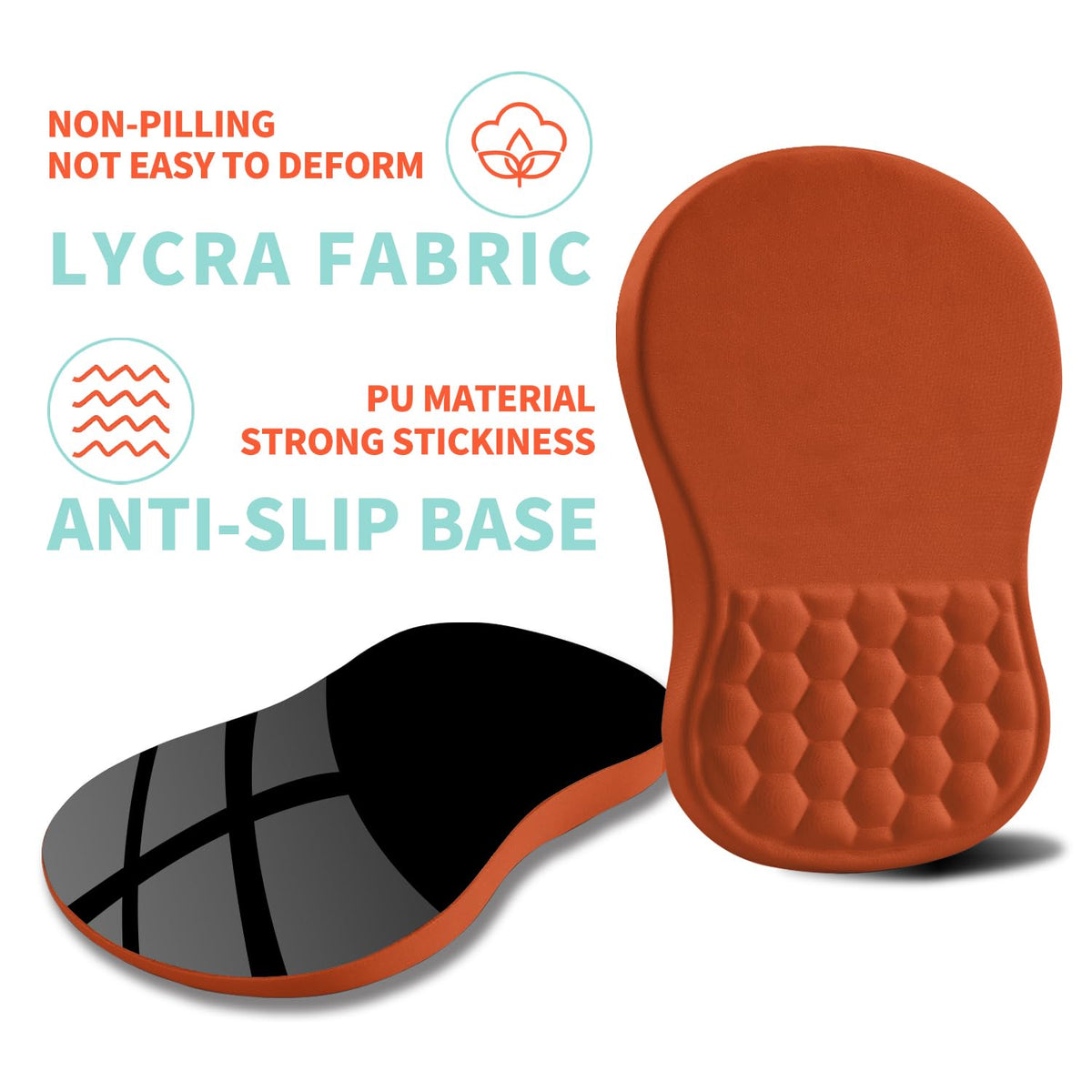 Kuosgm Ergonomic Mouse Pad Wrist Support with Memory Foam Massage Bulge, Carpal Tunnel Pain Relief
