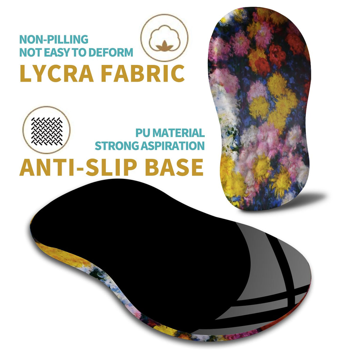 Hokafenle Ergonomic Mouse Pad Wrist Support with Massage Design, Wrist Rest Pain Relief Mousepad