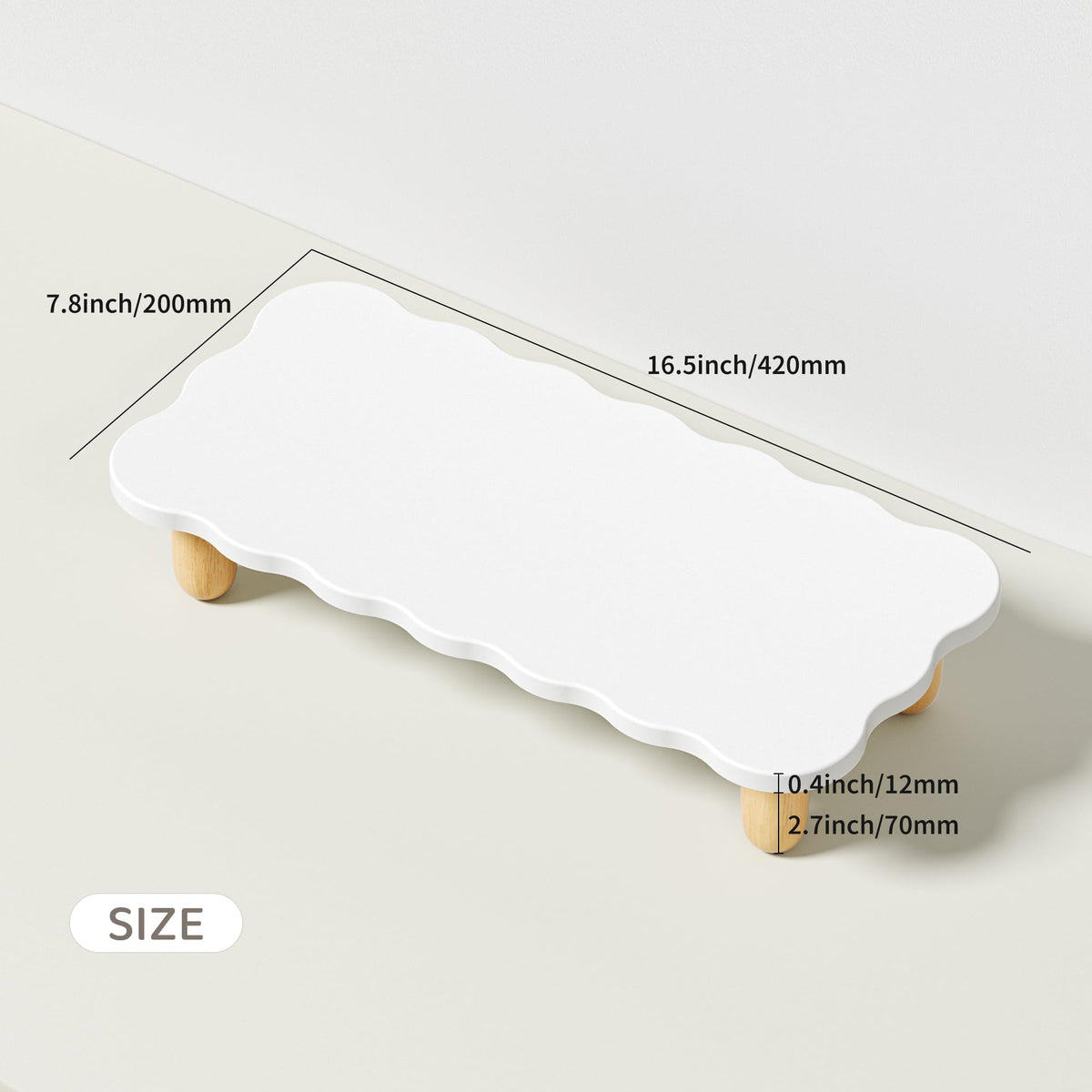AFOOYO Monitor Stand Riser, Cookie-Shaped Sturdy Wood Computer Monitor Stand for Desk, Ergonomic