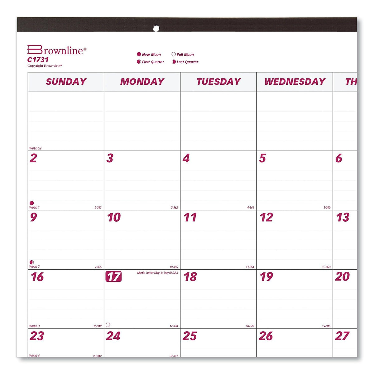 Brownline 2024 Monthly Desk Pad Calendar, 12 Months, January to December, 22" x 17" (C1731-24)
