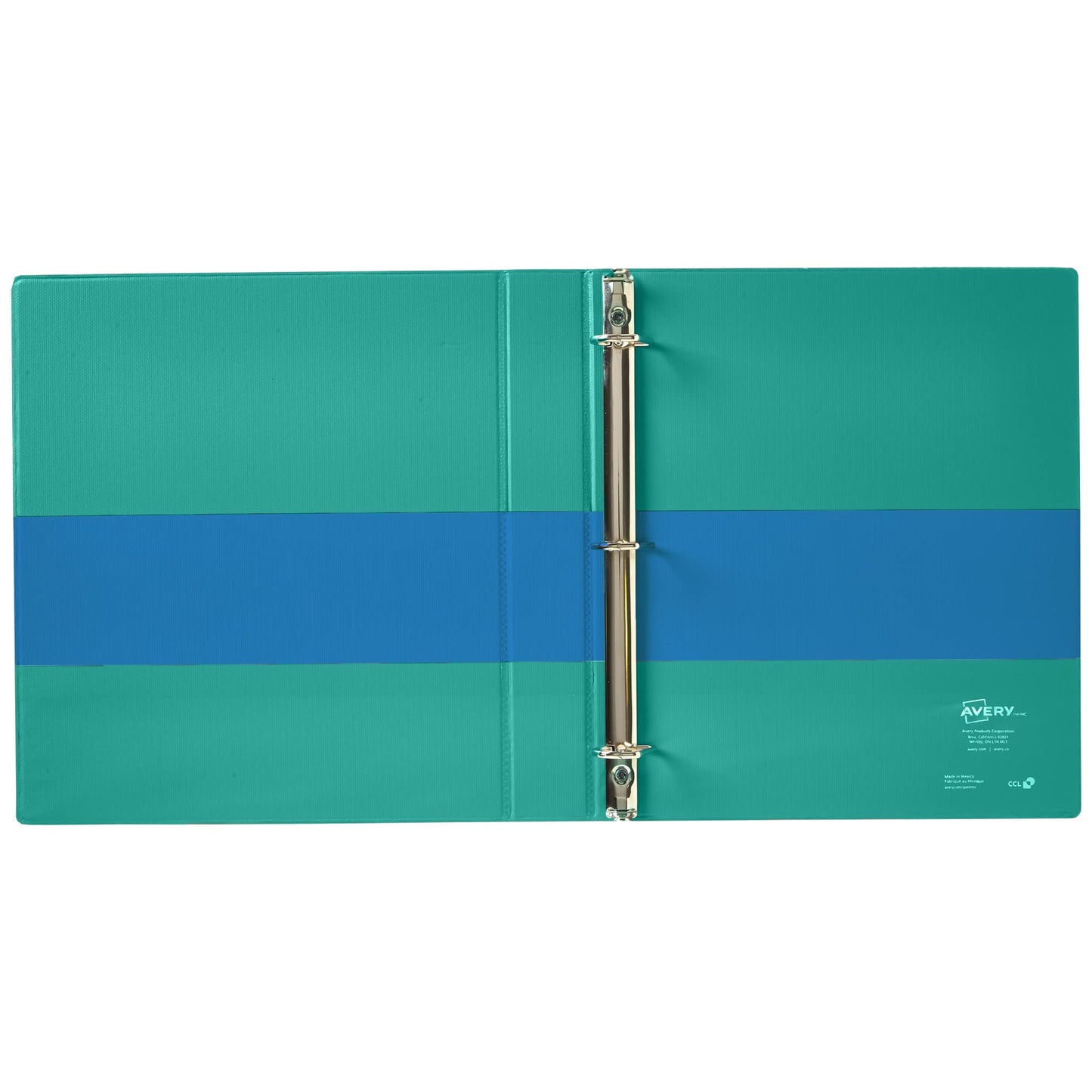 Avery Two-Tone Durable View 3 Ring Binder, 1.5 Inch Slant Rings, Pool Blue/Teal, 375 Sheet