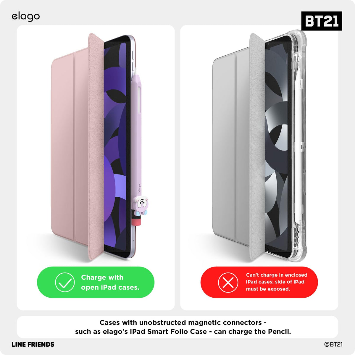 elago l BT21 Compatible with Apple Pencil Pro Case & Apple Pencil 2nd Generation Case, Compatible