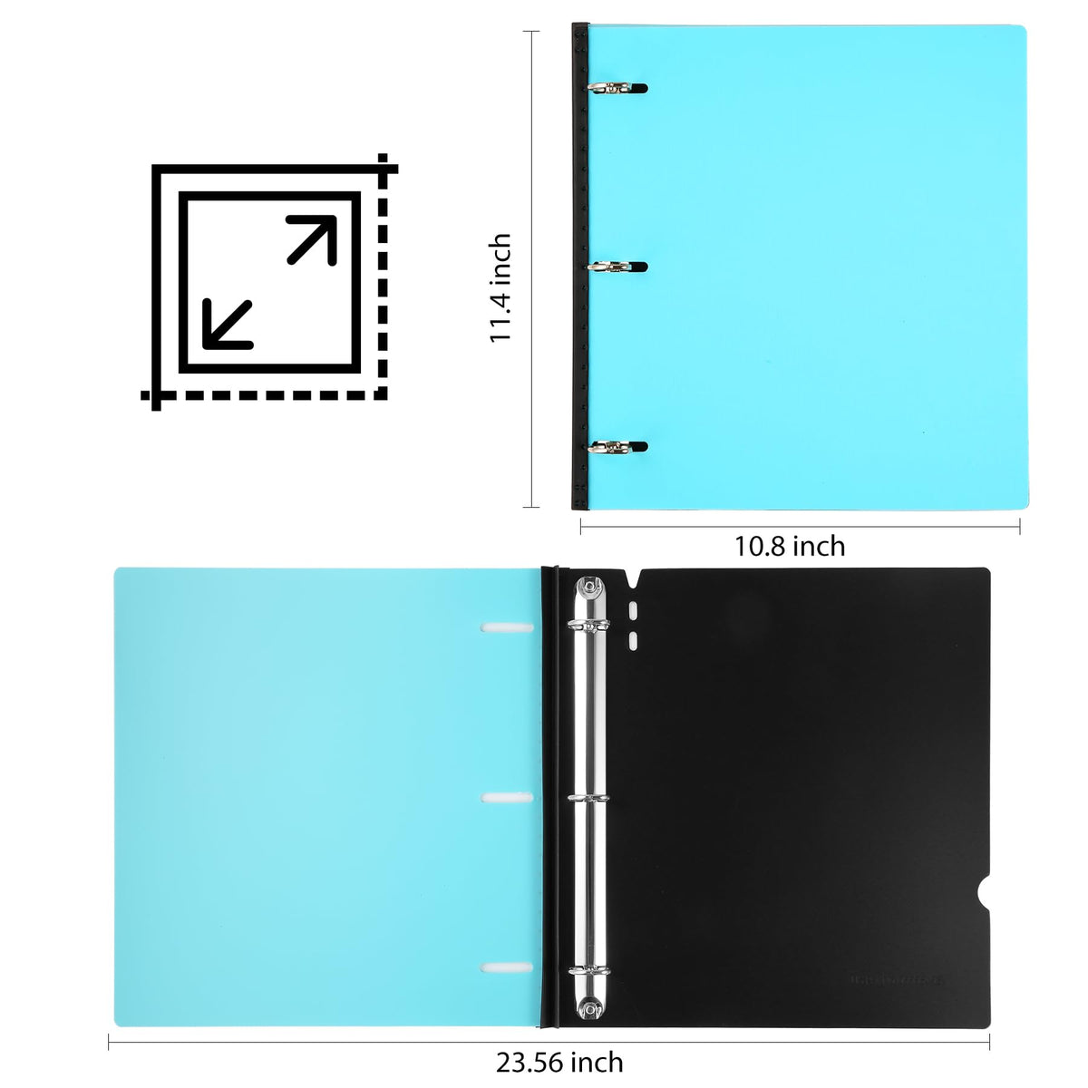 WOT I 12-Pack 1 Inch Telescoping 3 Ring Binder, Expandable Flexible Binder - Patented Design for
