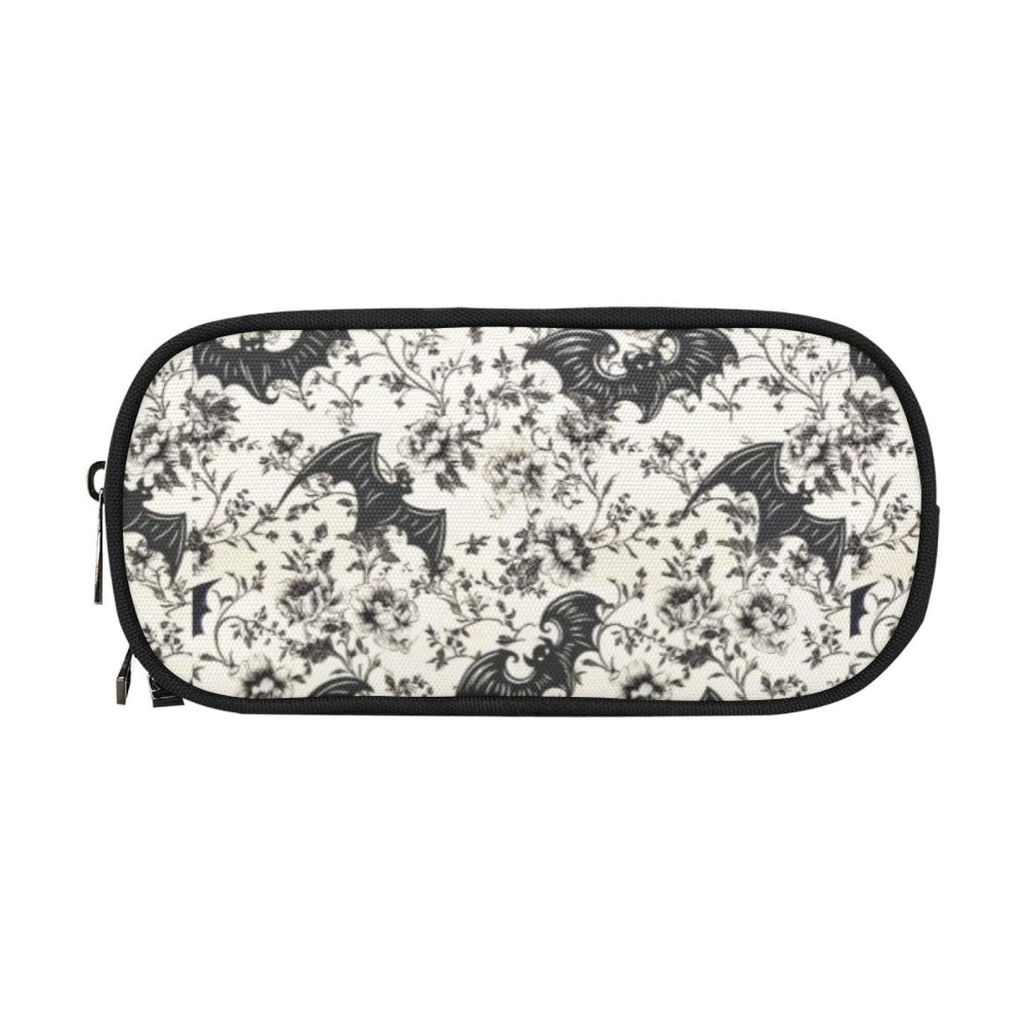 ANANGTEE Bat Flowers Pencil Pouch Case for Teen Girls Boys Goth 10
