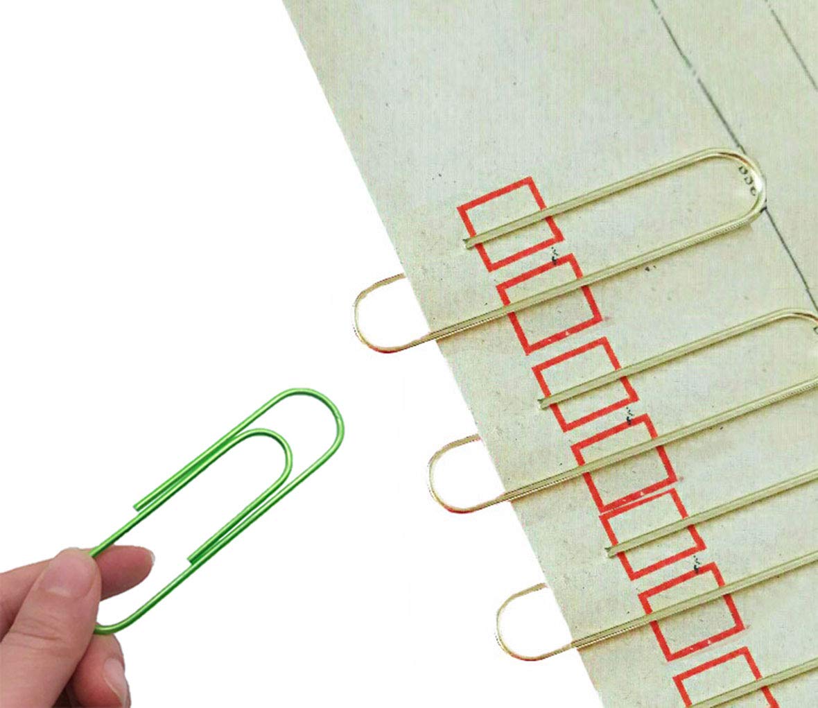 Kbraveo 60 Pack 4 Inch Giant Paper Clips, 6 Colors, Holds Up to 50 Sheets, Modern Metal Binder Clips