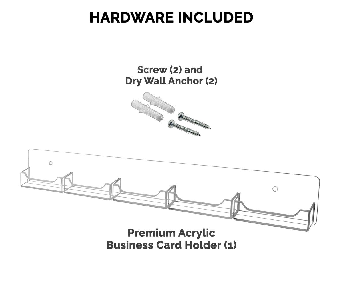 Marketing Holders 4 Pack Wall Business Card Holder with Hanging Hardware for 3.5" x 2" Gift or