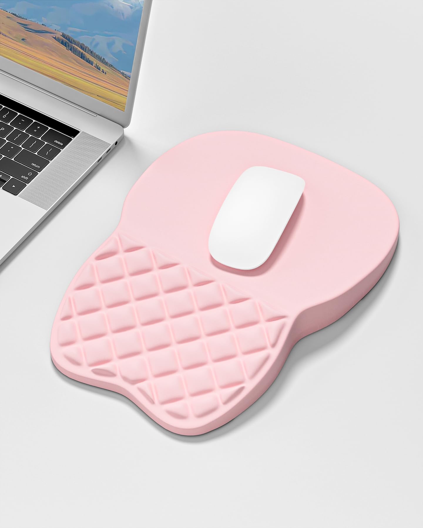 Auhoahsil Ergonomic Mouse Pad with Wrist Rest, Comfortable Slope Computer Mouse Mat with Wrist